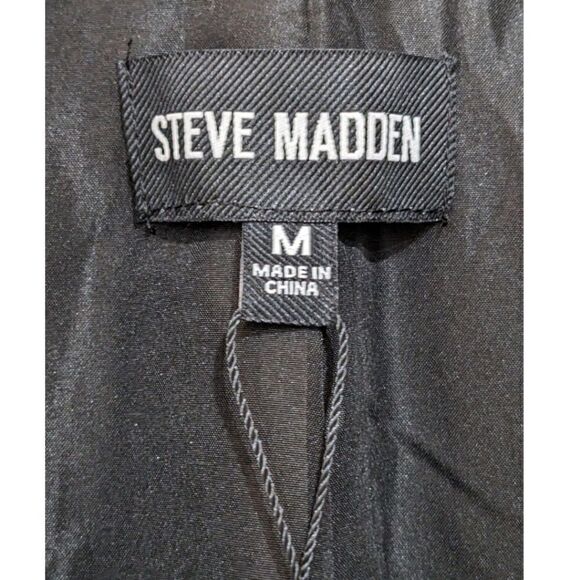 Steve Madden Women's Faux Leather Two Button Blazer Jacket Size M NWT - Picture 7 of 9